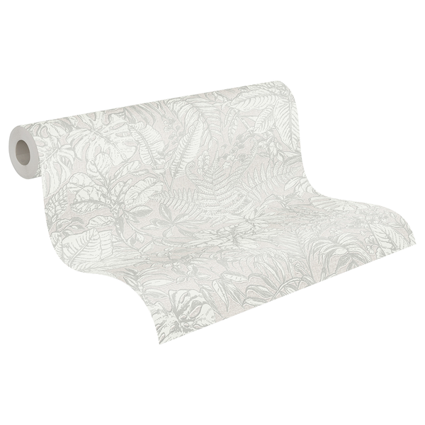 Vliestapete Hechter Dschungel - Grau - 0,53m x 10,05m - Grau