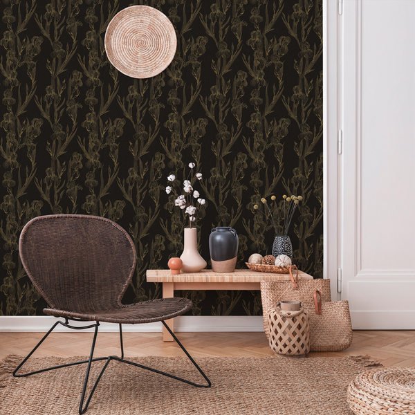 Vliestapete Alphaville - Schwarz - 0,53m x 10,05m - Schwarz / Gold