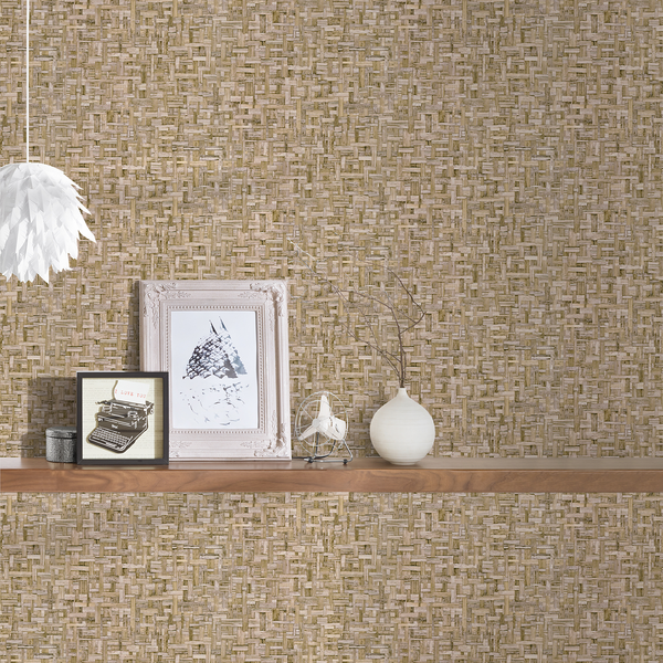 Vliestapete Berane - Braun - 0,53m x 10,05m - Beige