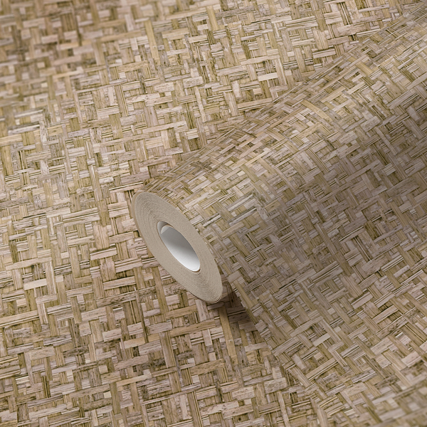Vliestapete Berane - Braun - 0,53m x 10,05m - Beige