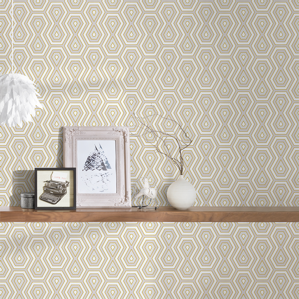 Vliestapete Braganca - Gold - 0,53m x 10,05m - Gold