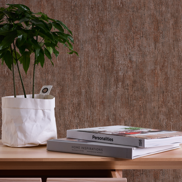 Vliestapete Bridport - Braun - 0,53m x 10,05m - Dunkelbraun