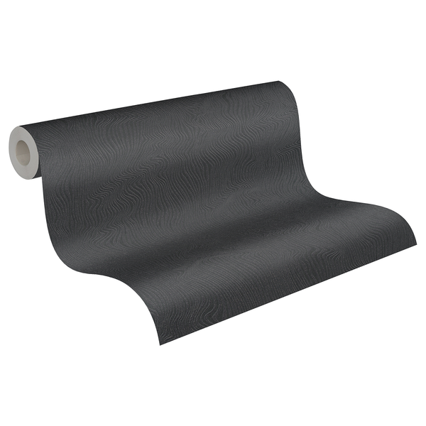 Vliestapete Corsano - Schwarz - 0,53m x 10,05m - Schwarz