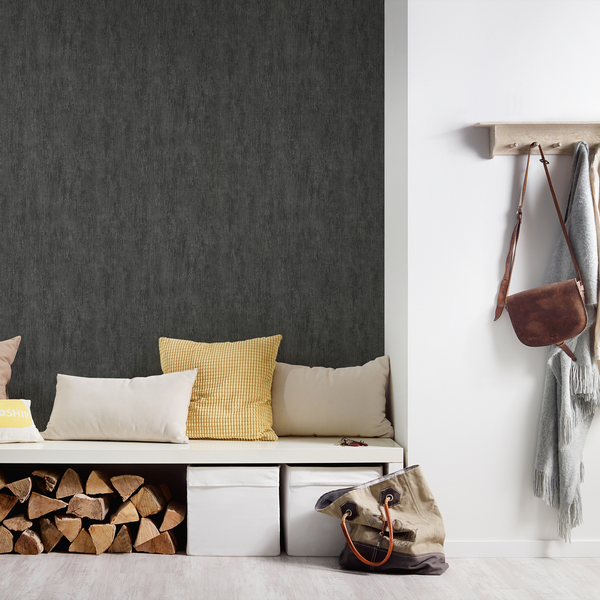 Vliestapete Bridport - Schwarz - 0,53m x 10,05m - Schwarz