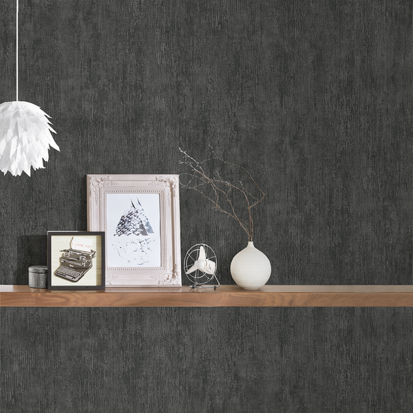 Vliestapete Bridport - Schwarz - 0,53m x 10,05m - Schwarz