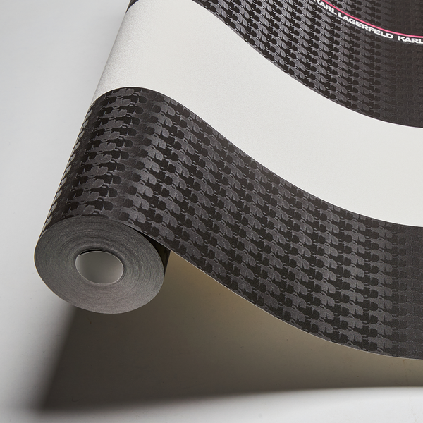 Vliestapete Ribbon - Schwarz - 0,53m x 10,05m - Schwarz / Grau