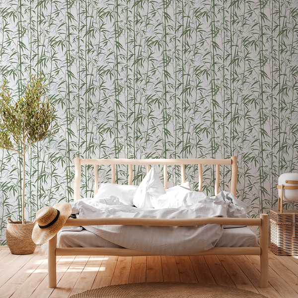 Vliestapete Bamboo - Grün - 0,53m x 10,05m - Grün