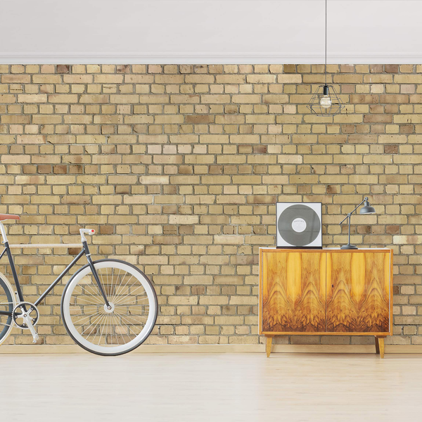 Vliestapete Klinker - Vliespapier - Gelb - 384 x 255 cm
