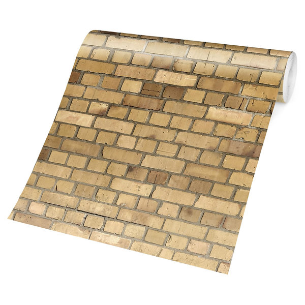 Vliestapete Klinker - Vliespapier - Gelb - 384 x 255 cm
