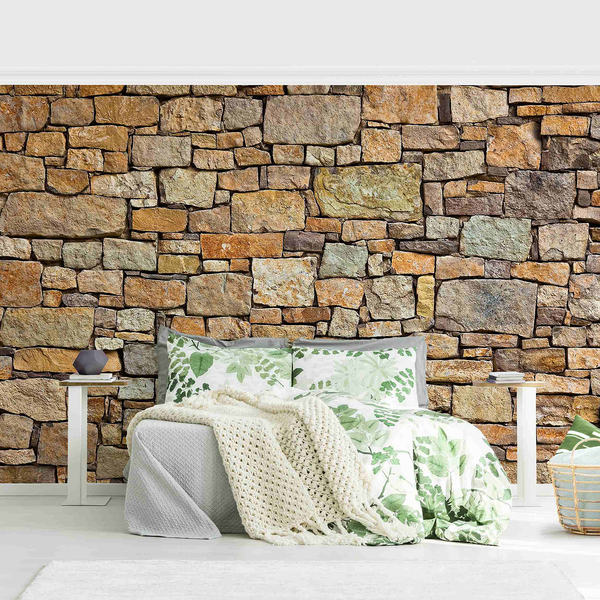 Vliestapete Croatia Stonewall - Vliespapier - Braun - 432 x 290 cm