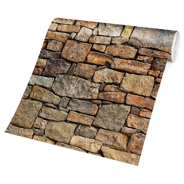 Vliestapete Croatia Stonewall - Vliespapier - Braun - 432 x 290 cm