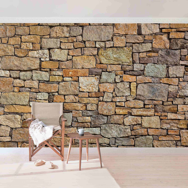 Vliestapete Croatia Stonewall - Vliespapier - Braun - 384 x 255 cm