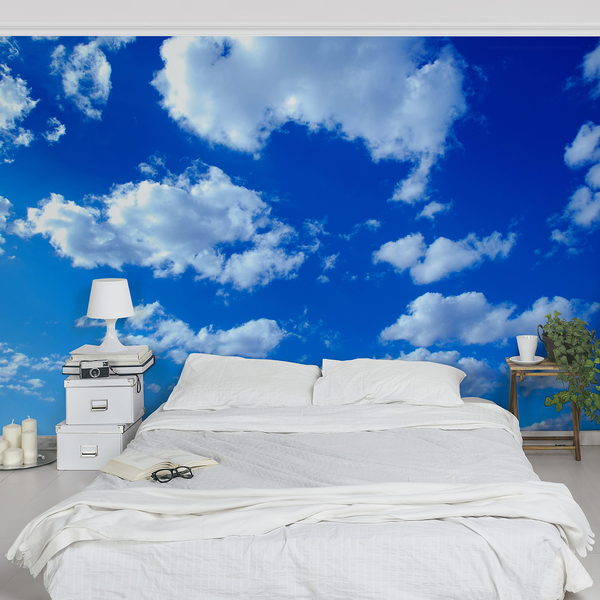Vliestapete Wolkenhimmel - Vliespapier - Blau - 432 x 290 cm