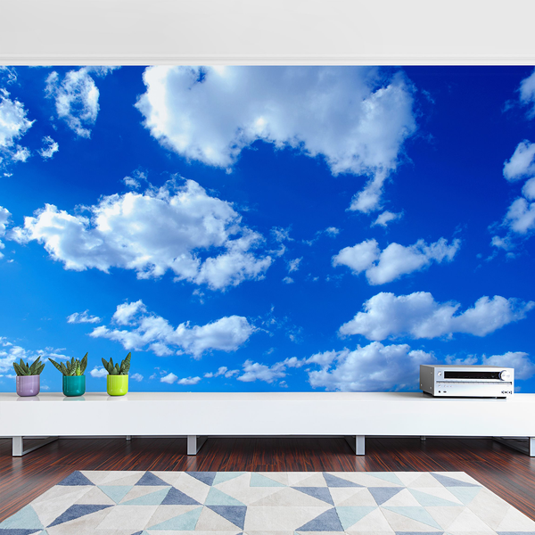 Vliestapete Wolkenhimmel - Vliespapier - Blau - 432 x 290 cm