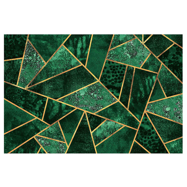 Vliestapete Dunkler Smaragd mit Gold - Vliespapier - Grün - 432 x 290 cm