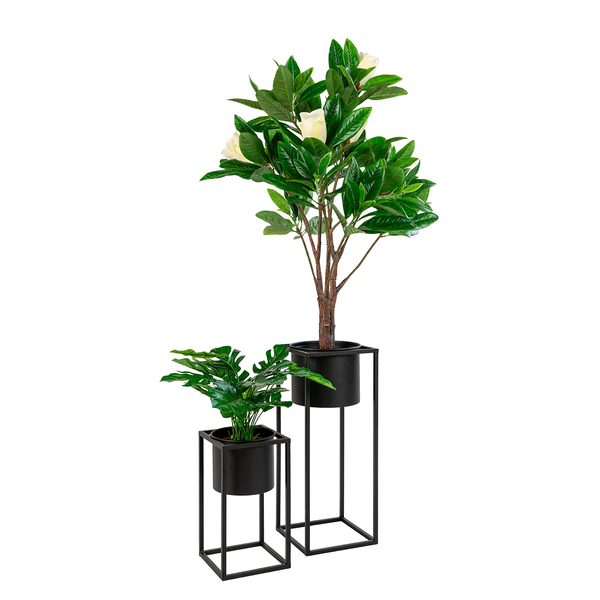 Blumentopf Marla (2-tlg.) - Schwarz  - Stahl