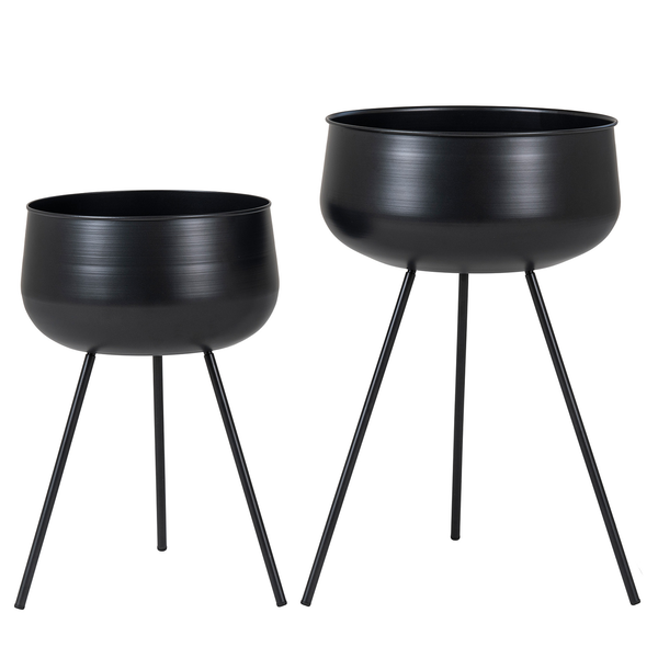 Blumentopf Ardola (2-tlg.) - Black - Stahl