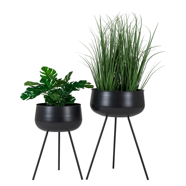 Blumentopf Ardola (2-tlg.) - Black - Stahl