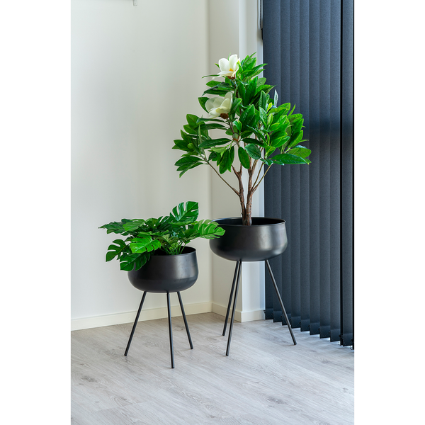 Blumentopf Ardola (2-tlg.) - Black - Stahl