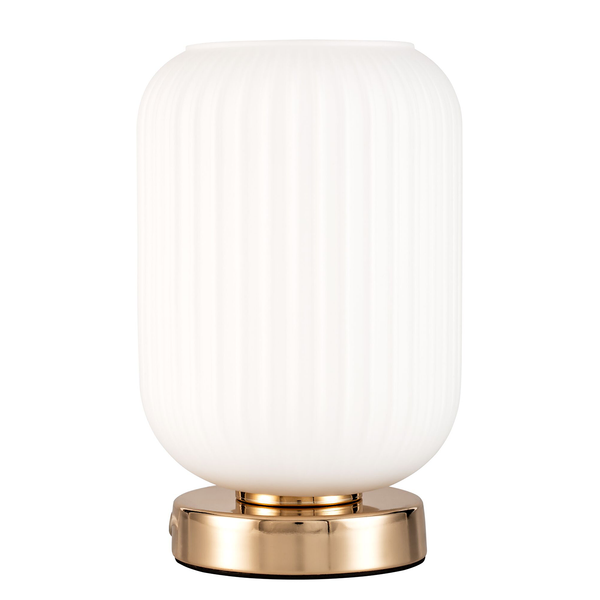 Tischleuchte Noble Purity - Opalglas / Aluminium - 1-flammig