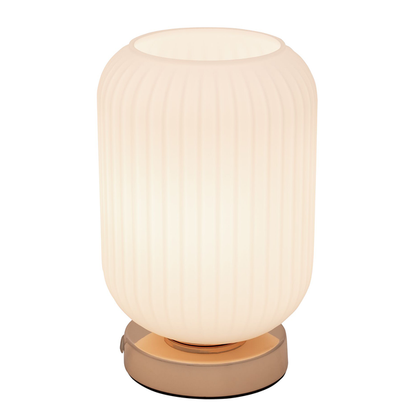 Tischleuchte Noble Purity - Opalglas / Aluminium - 1-flammig
