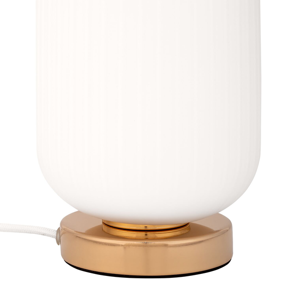 Tischleuchte Noble Purity - Opalglas / Aluminium - 1-flammig