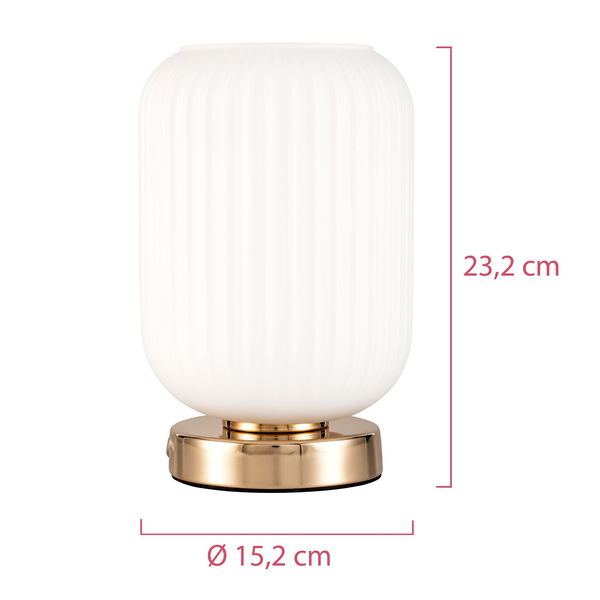 Tischleuchte Noble Purity - Opalglas / Aluminium - 1-flammig