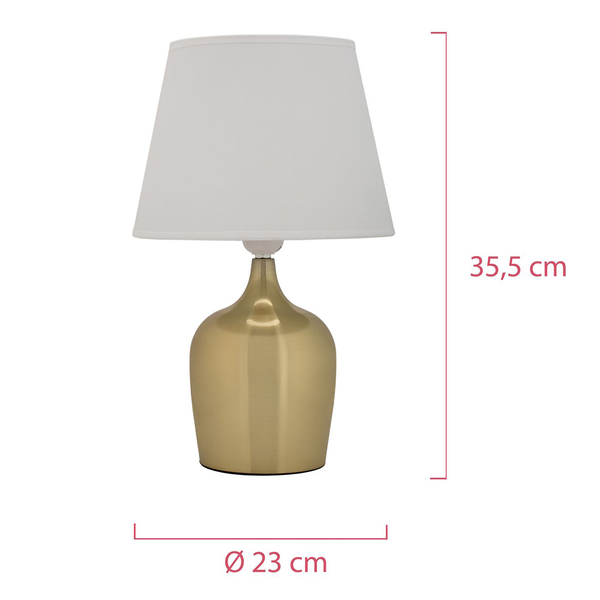 Tischleuchte Golden Glamour - Mischgewebe / Aluminium - 1-flammig