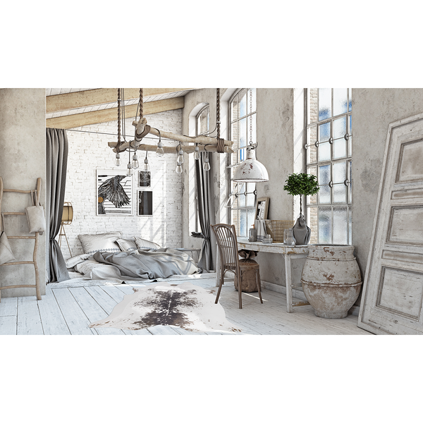 Kunstfell Amarillo - Polyester - Weiß / Braun