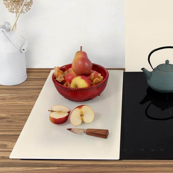 Herdabdeckplatte Kaschmir - Sicherheitsglas - Beige