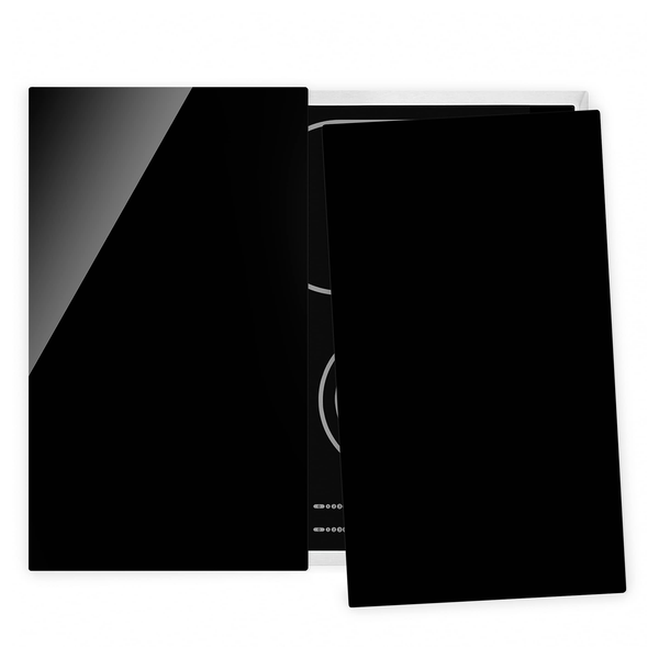 Herdabdeckplatte Caporio - Sicherheitsglas - Tiefschwarz - 60 x 52 cm