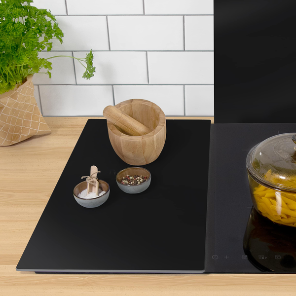 Herdabdeckplatte Caporio - Sicherheitsglas - Tiefschwarz - 60 x 52 cm