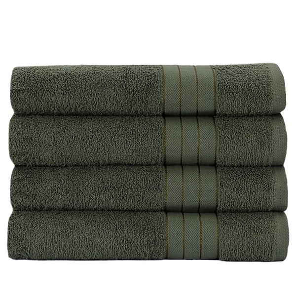 Handtuchset Branda (4er-Set) - Baumwolle - Olivgrün