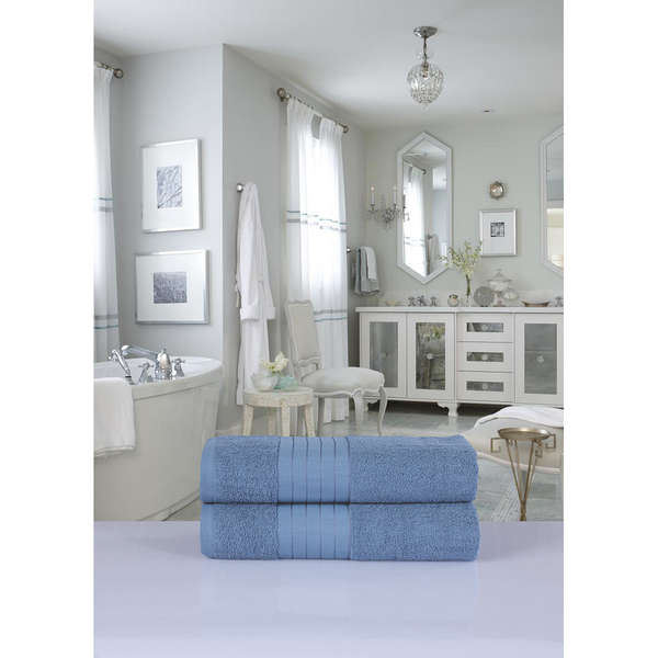 Handtuchset Cindy (2er-Set) - Baumwolle - Eisblau