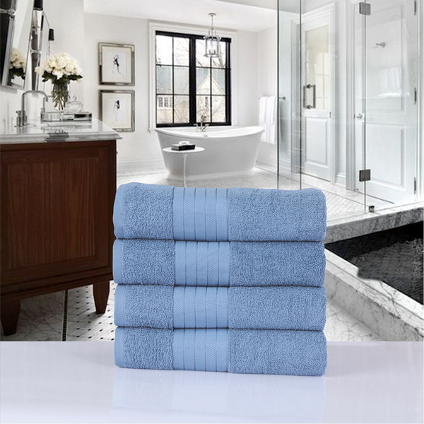 Handtuchset Branda (4er-Set) - Baumwolle - Eisblau