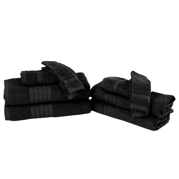 Handtuchset Brunswich (8-teilig) - Baumwolle - Schwarz