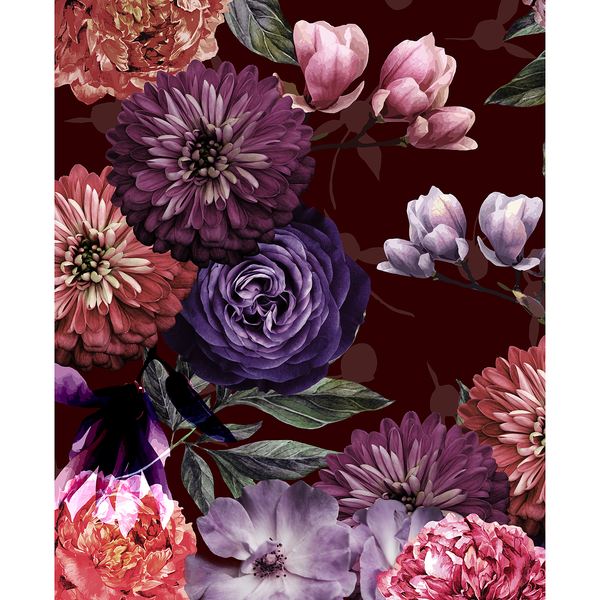 Plaid Bloomie - Polysamt - Bordeaux