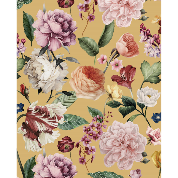 Plaid Fiori - Polysamt - Ocker