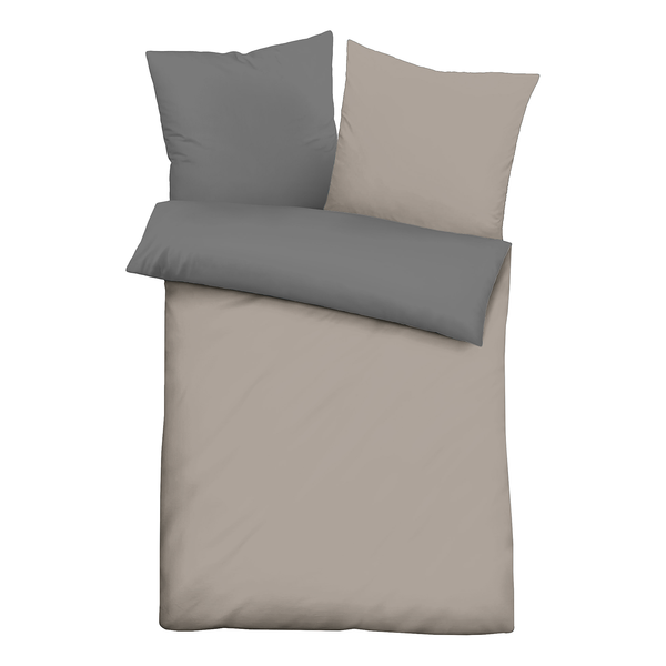 Linon Bettwäsche 0455775 - Baumwolle - Taupe - 155 x 220 cm + Kissen 80 x 80 cm