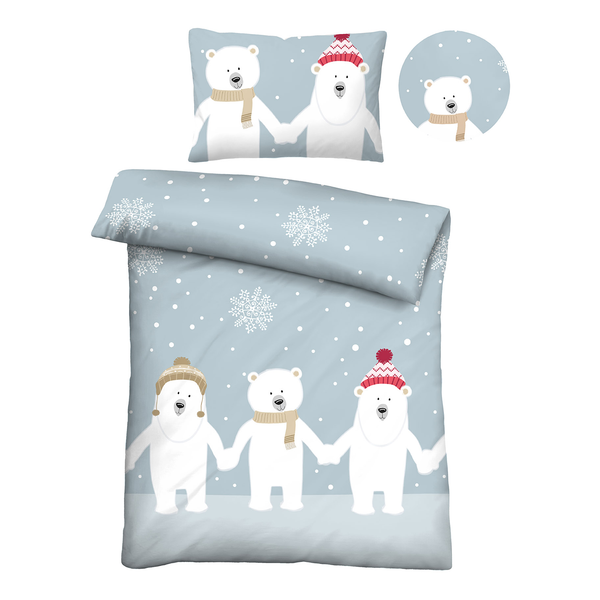 Feinbiber Bettwäsche 0004648 - Baumwolle - Blau - 100 x 135 cm + Kissen 40 x 60 cm