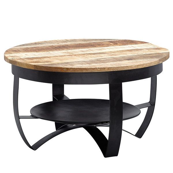 Couchtisch Nasp - Mango massiv / Metall - Mango / Schwarz