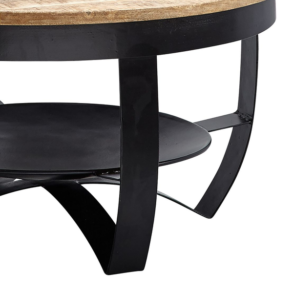 Couchtisch Nasp - Mango massiv / Metall - Mango / Schwarz