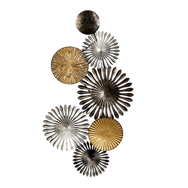Wandobjekt Rustic - Aluminium - Gold / Grau