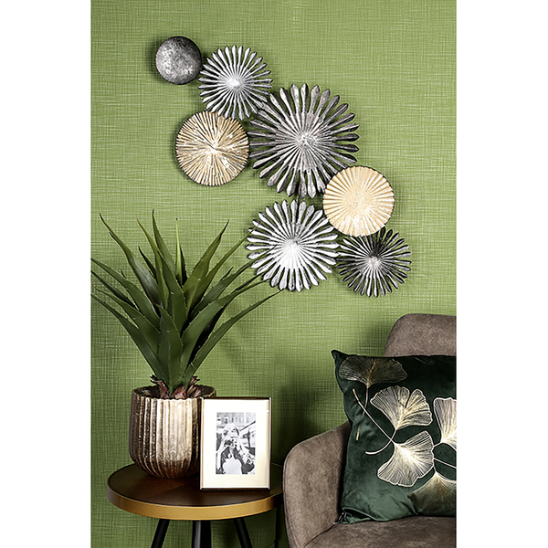 Wandobjekt Rustic - Aluminium - Gold / Grau