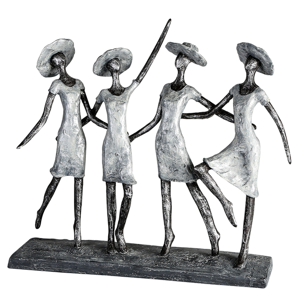 Skulptur Four Ladys - Kunstharz - Silber