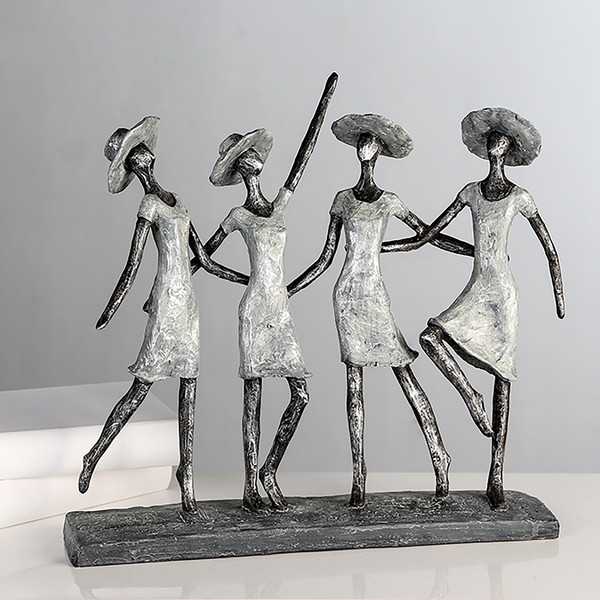 Skulptur Four Ladys - Kunstharz - Silber