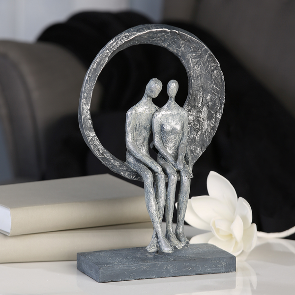 Skulptur Love Place - Kunstharz - Silber