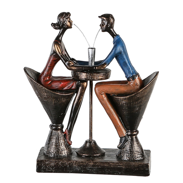 Skulptur Table for Two - Kunstharz - Bronze