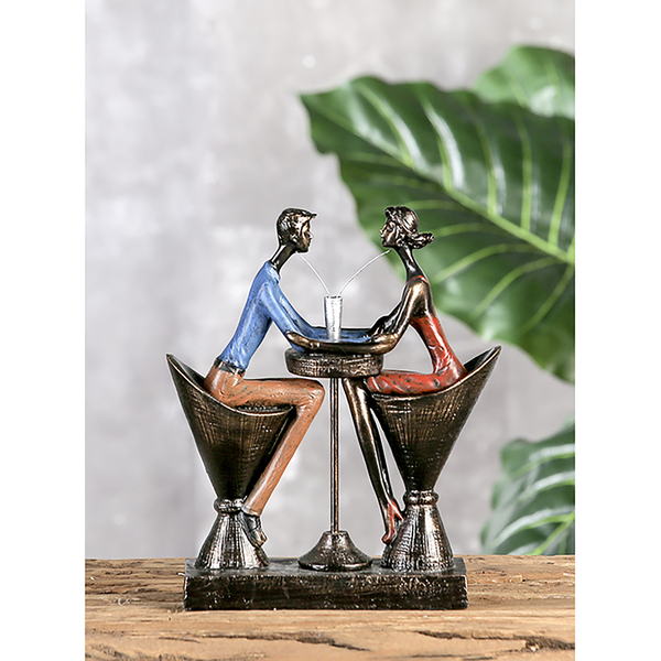 Skulptur Table for Two - Kunstharz - Bronze
