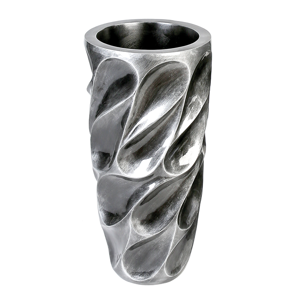 Pflanzgefäß Drop - Kunstharz - Silber - Durchmesser: 38 cm